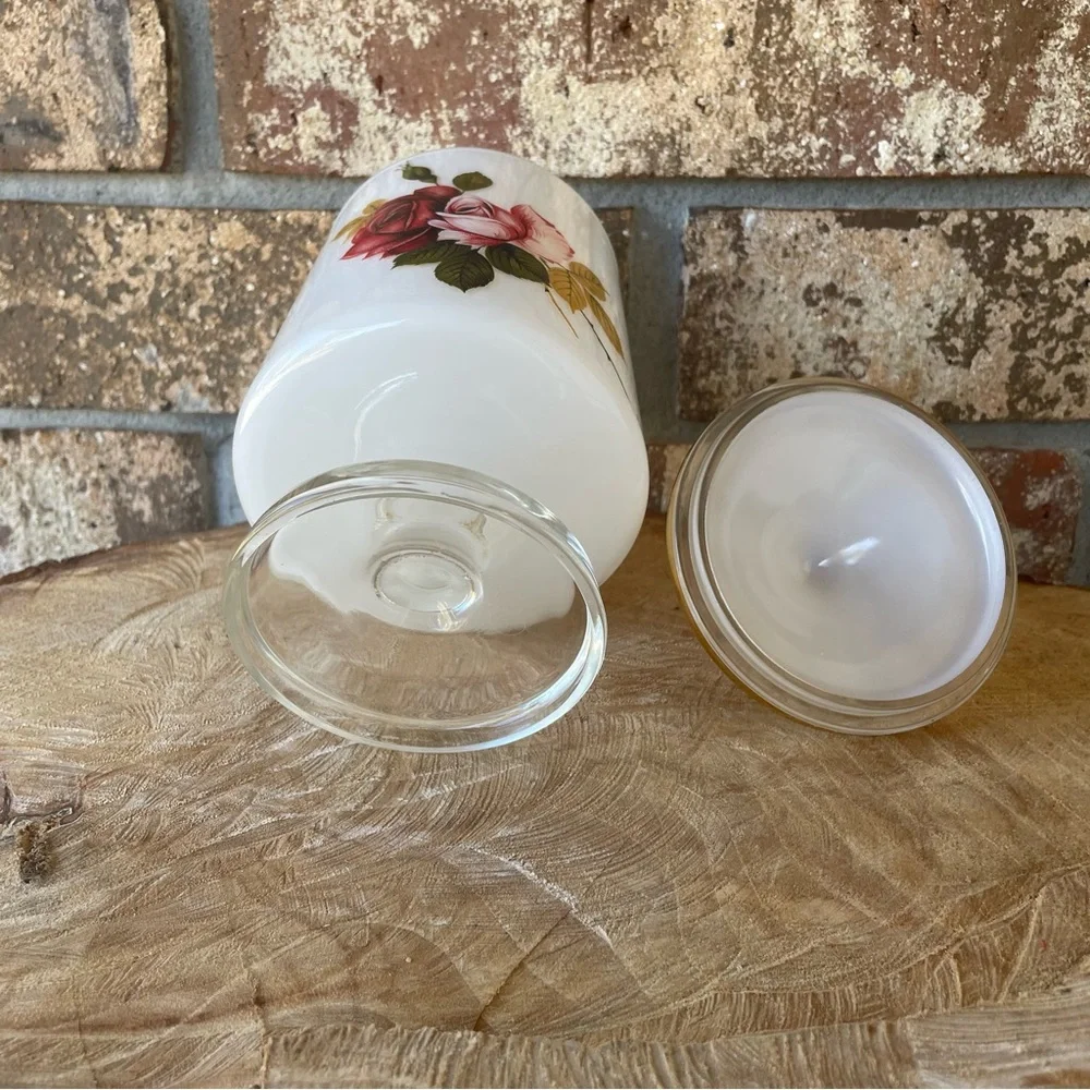 Rose Apothecary Jar 8 1/2” Tall Gorgeous!! Unmarked